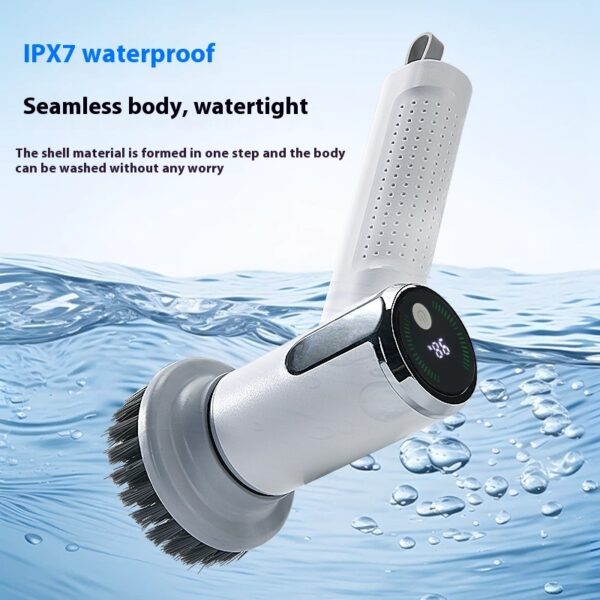 Multifunctional Smart Display Electric Cleaning Brush Wireless Kitchen Sink Cleaning Brush Waterproof Electric Pot Brush Cleaning Tool - Image 5