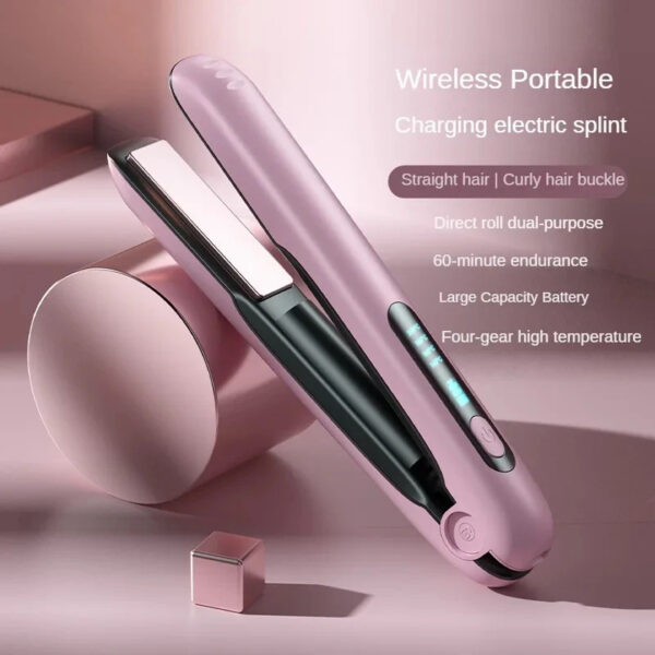 Wireless Hair Straightener Flat Iron Mini 2 IN 1 Roller USB 5000mAh Max 200 Degree Portable Cordless Curler 4 Levels Dry And Wet Uses - Image 7