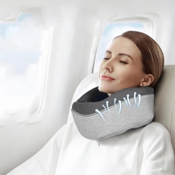 Travel Neck Pillow Non-Deformed Airplane Pillow Travel Neck Cushion Durable U-Shaped Travel Memory Cotton Nap Neck Pillow - Image 4