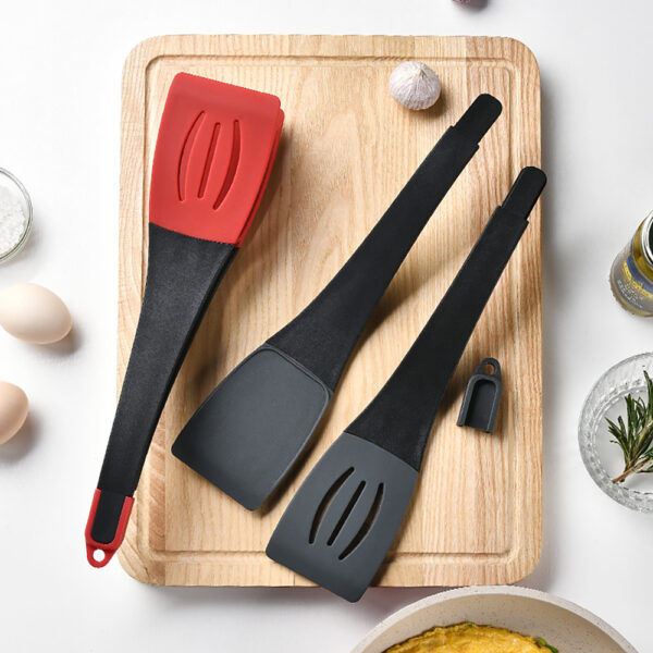 3 In 1 Frying Spatula Clip Silicone Food Clip Frying Steak Pancakes Shovel Slotted Turners Kitchen Tools Cooking Utensils Kitchen Gadgets - Image 9