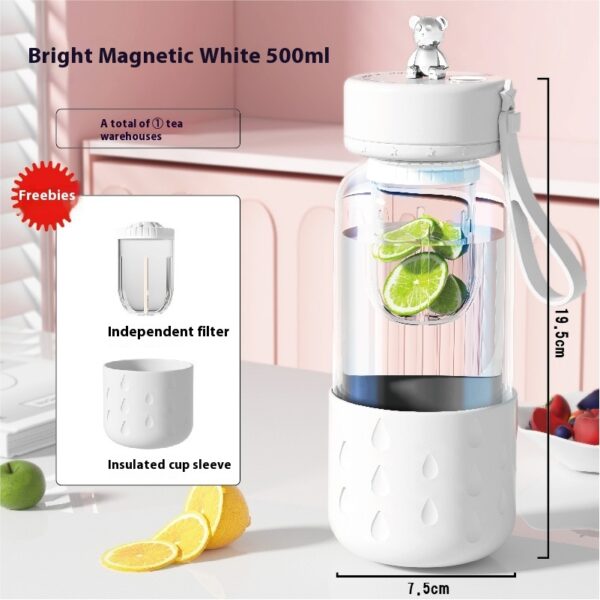 Tea Water Separation Magnetic Glass Water Cup Sealed Without Leakage Glass Tea Water Cup Infuser Tumbler Drinkware Water Bottle With Tea Filter - Image 7